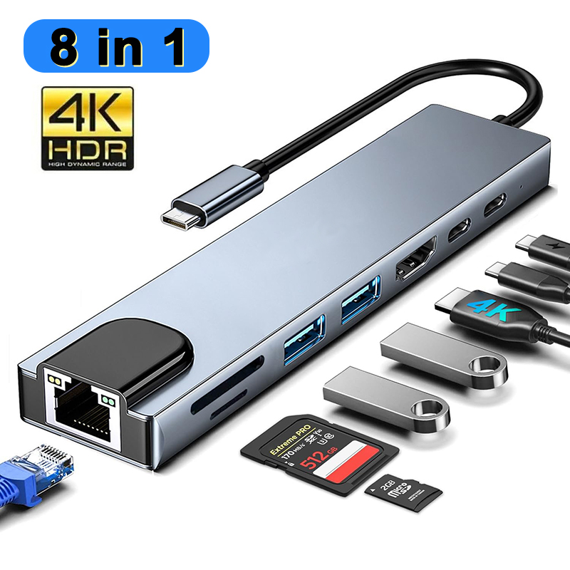 Desk Setup Usb Hub - 8 в 1 USB-концентратор типа C