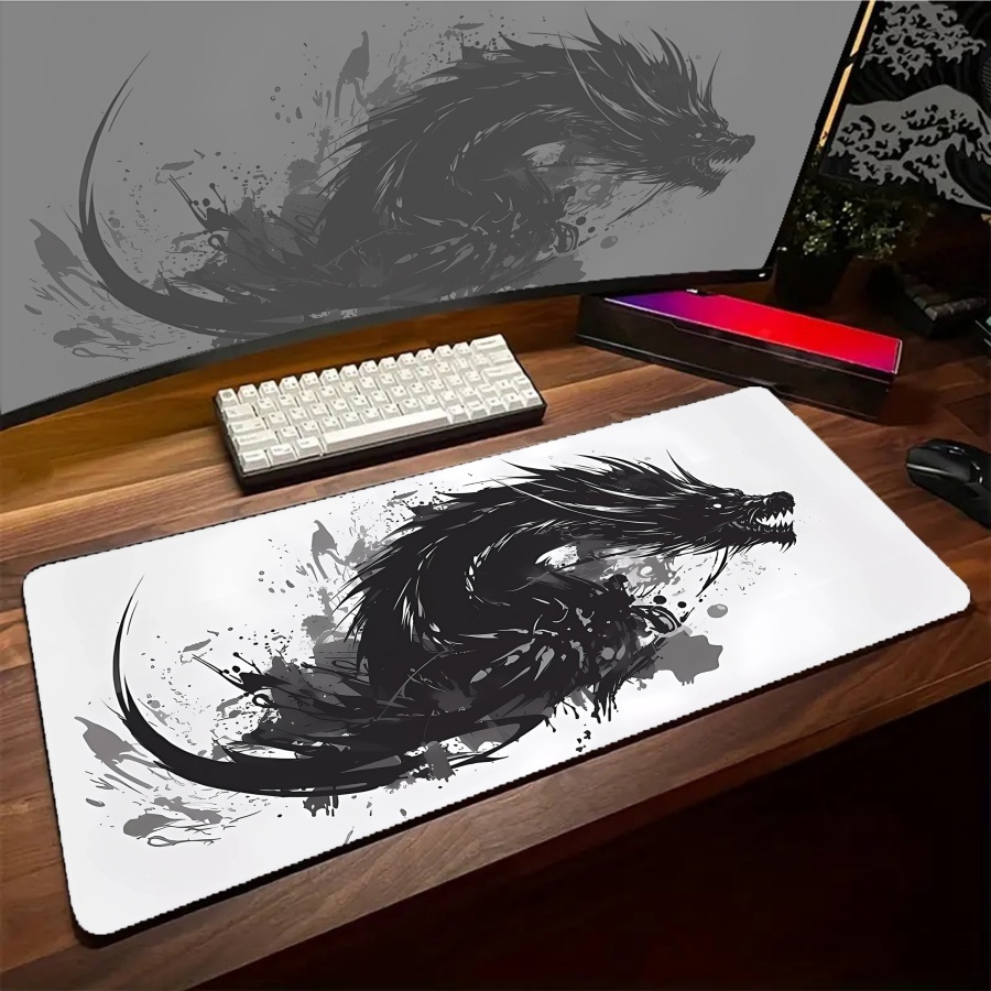 Desk Setup Gaming Pc - Большой коврик для мыши Kawaii Dragon,