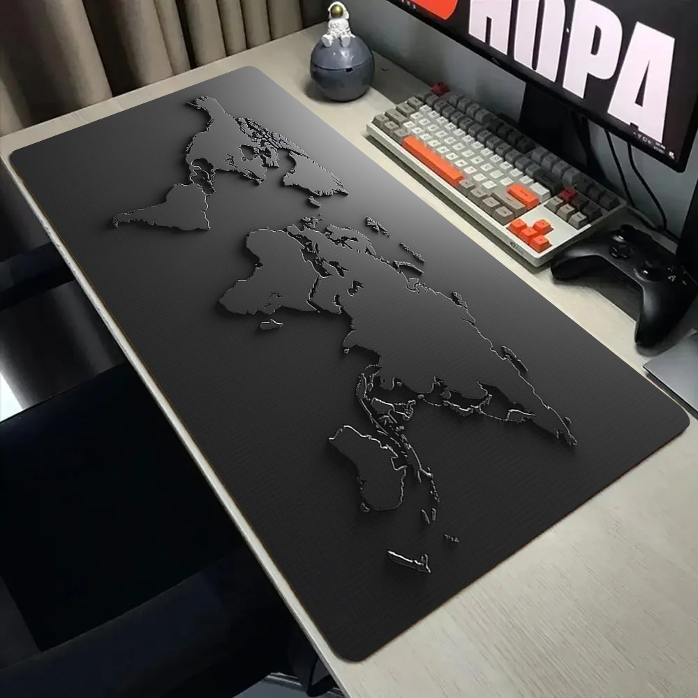 Desk Setup Accessories Aesthetic - Коврик для мыши с черно-серым градиентным