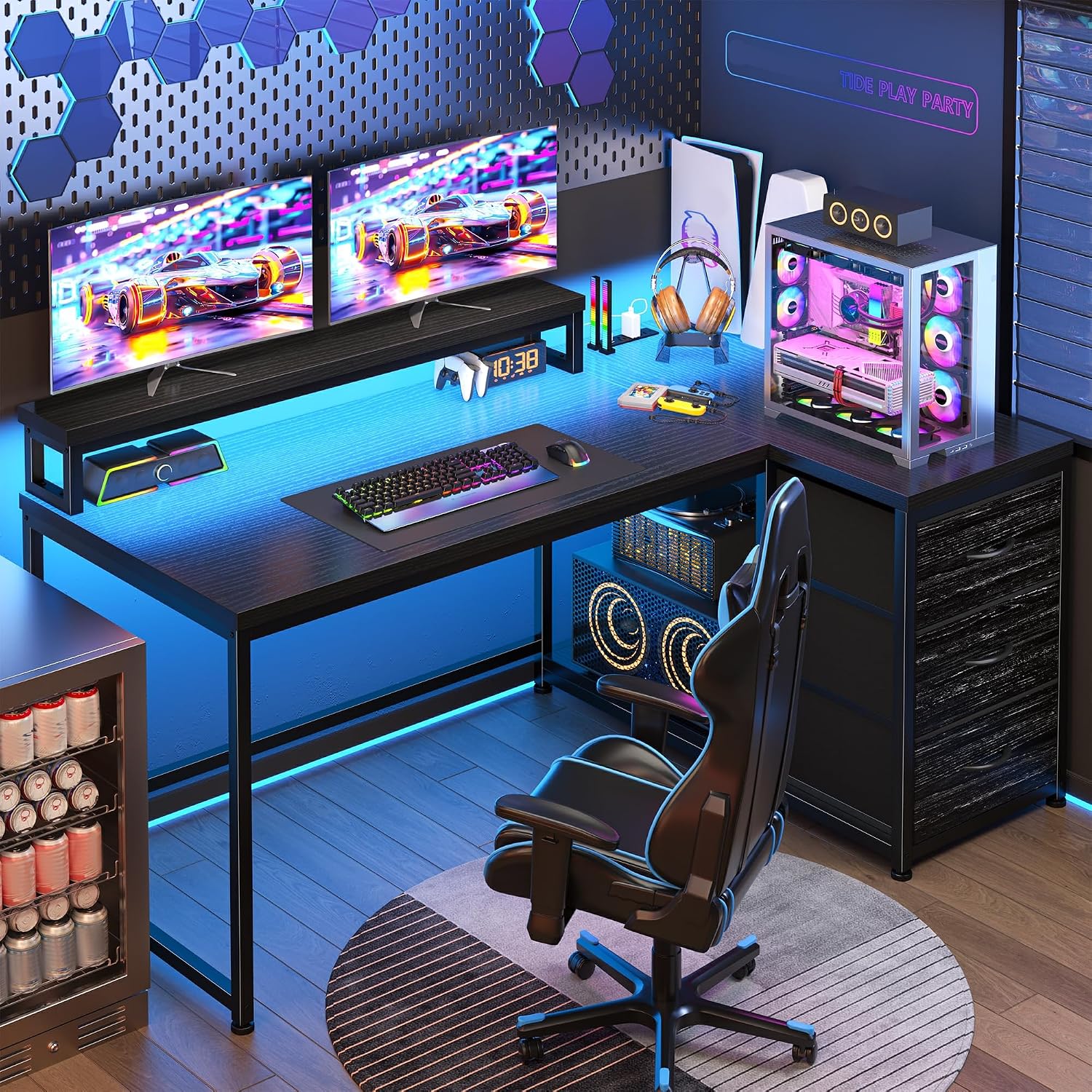 Desk Setup Gaming Pc - Игровой стол с 3 ящиками и