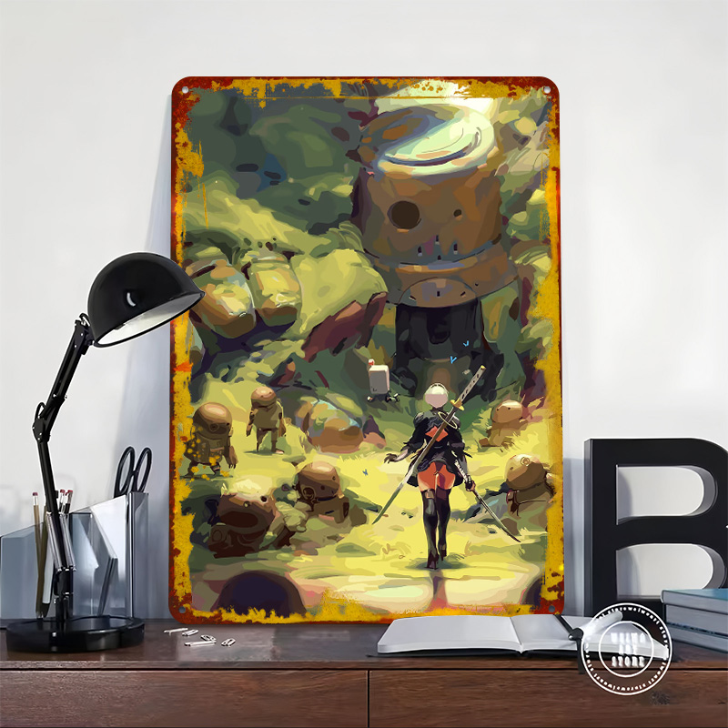 Металлический постер Nier Auto – обзор и цена Desk Setup Art