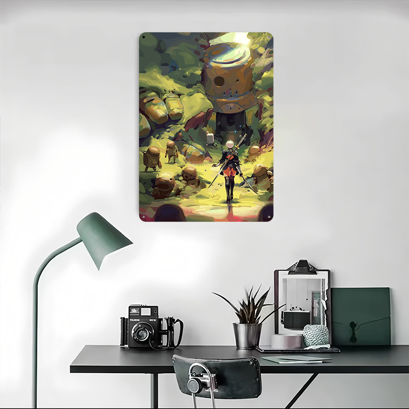 Металлический постер Nier Auto – обзор и цена Desk Setup Art