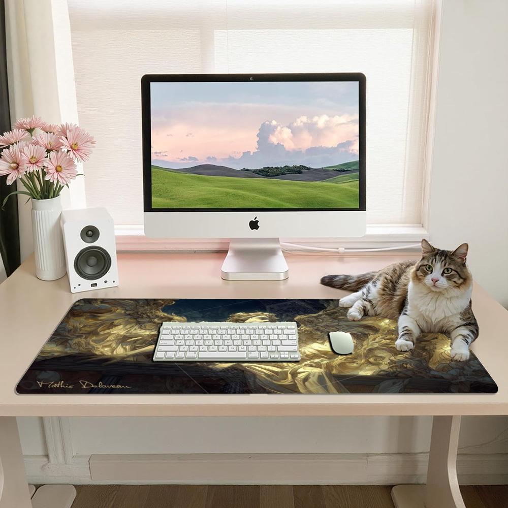 Большой коврик для компьютерно – обзор и цена Desk Setup Art