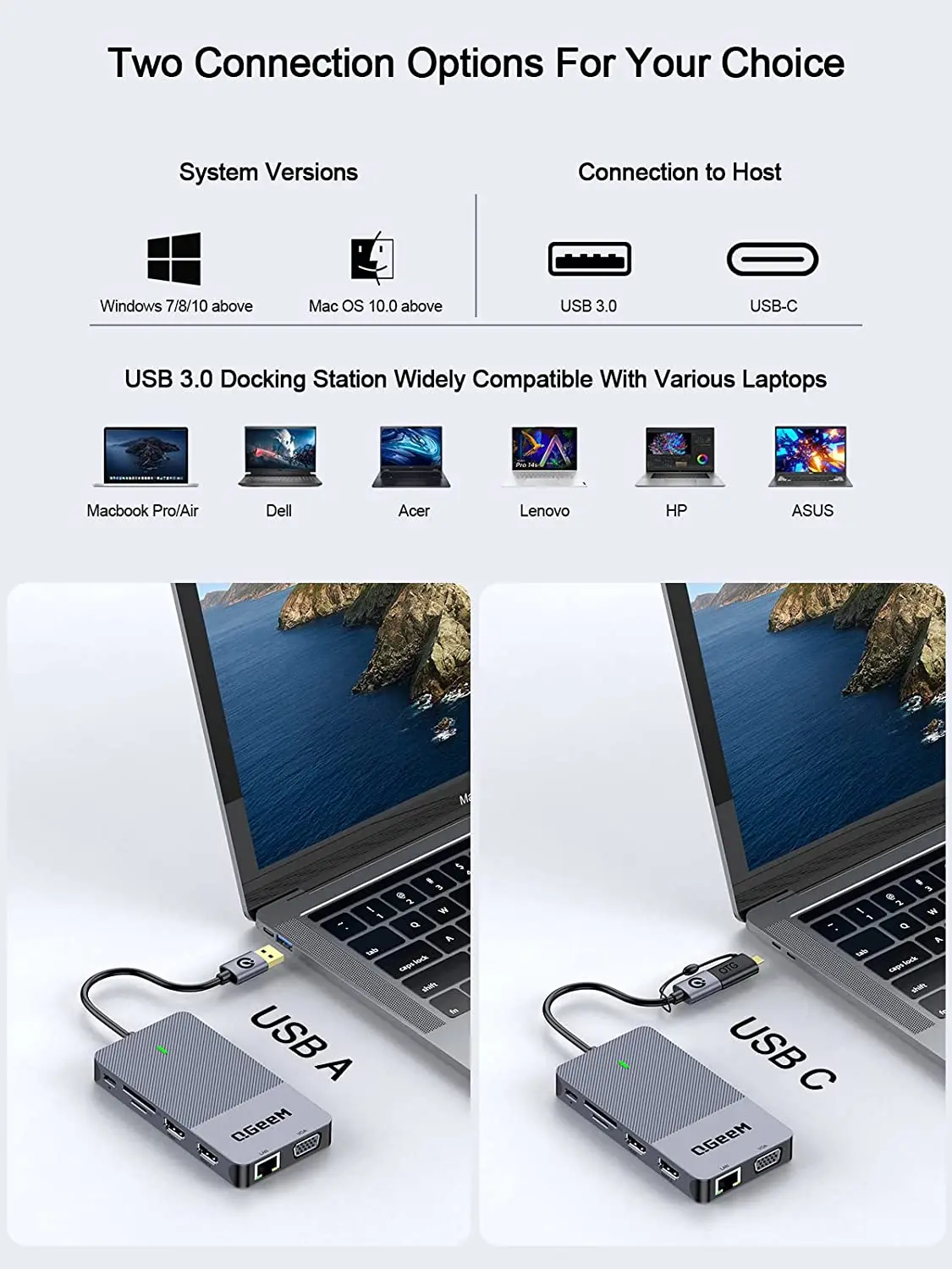 Док-станция QGeeM USB 3.0, USB – обзор и цена Desk Setup Usb Hub