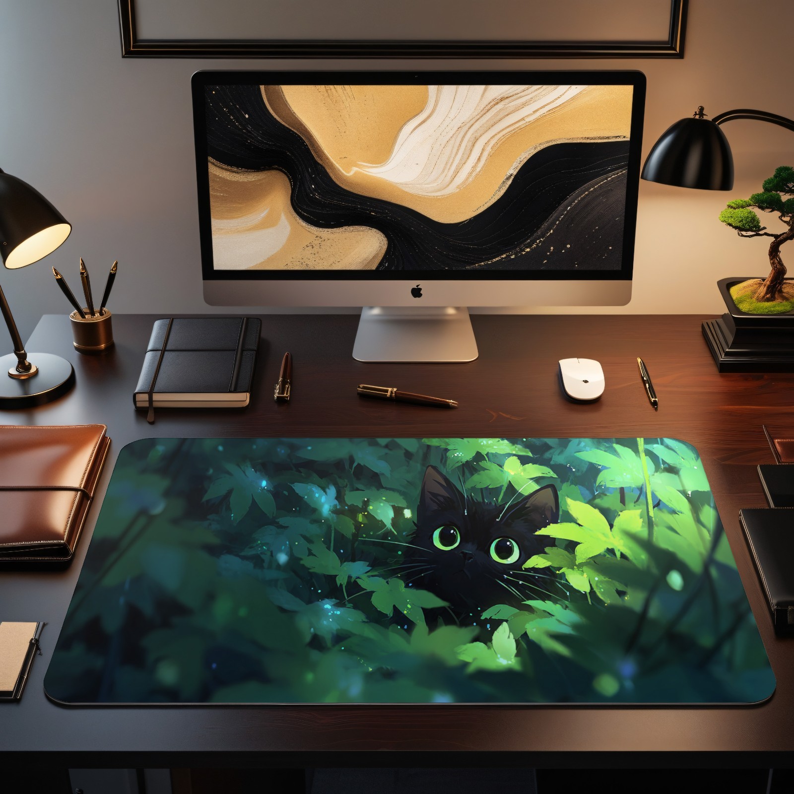Коврик для мыши Black Cat для  – обзор и цена Desk Setup Art