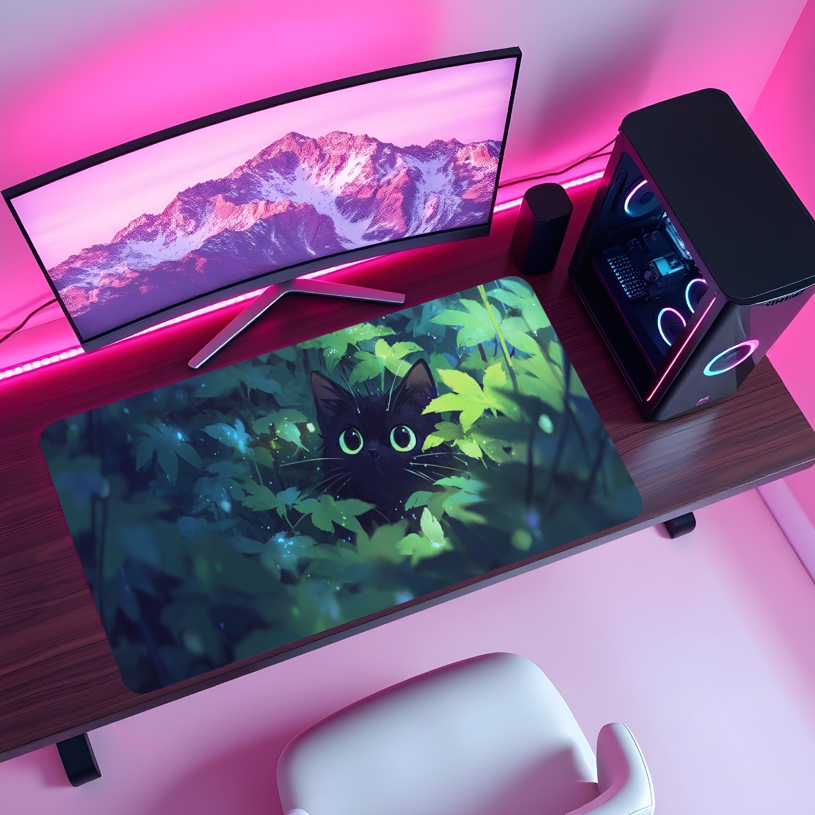 Коврик для мыши Black Cat для  – обзор и цена Desk Setup Art