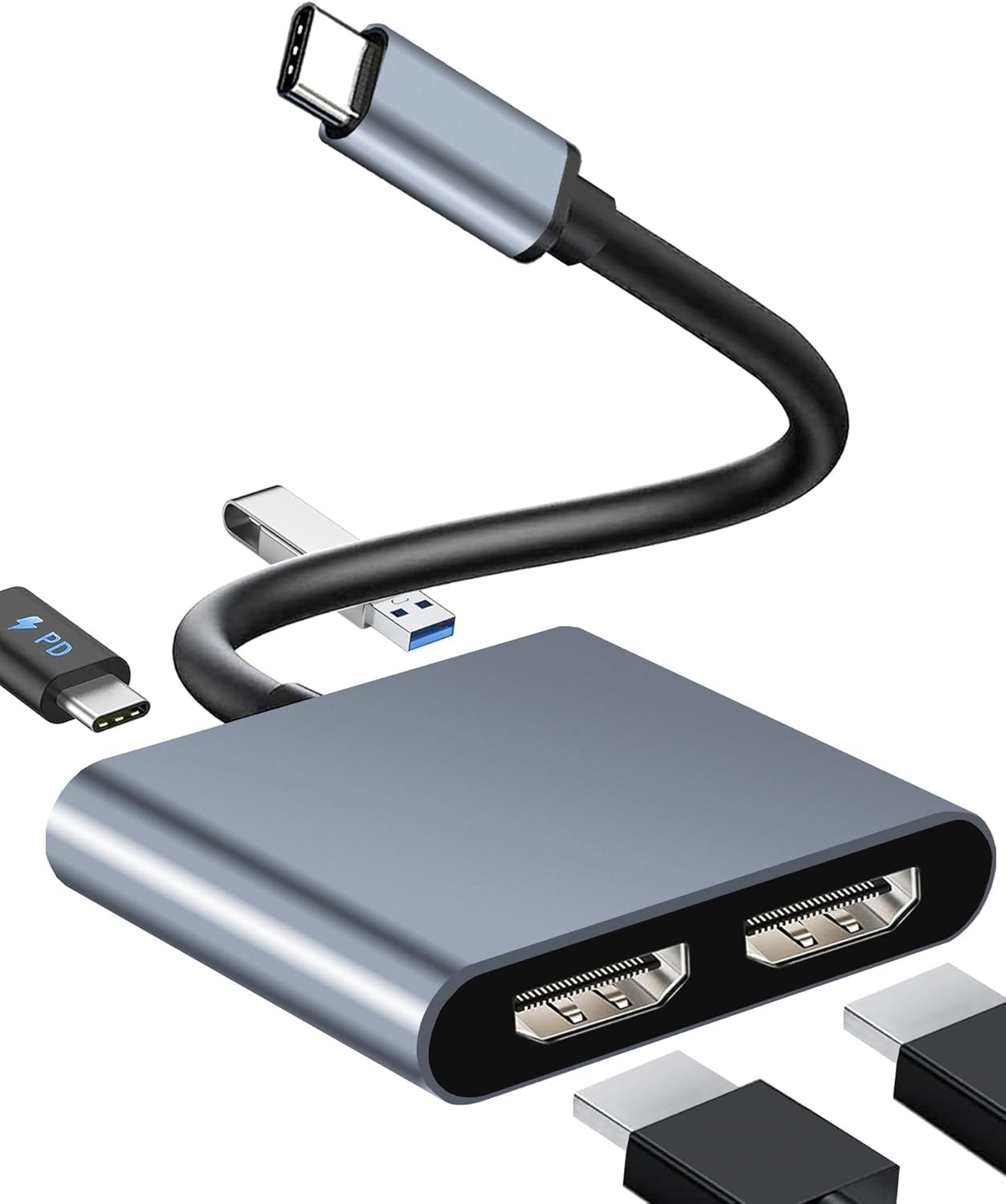 Адаптер USB C к двойному диспл – обзор и цена Desk Setup Usb Hub